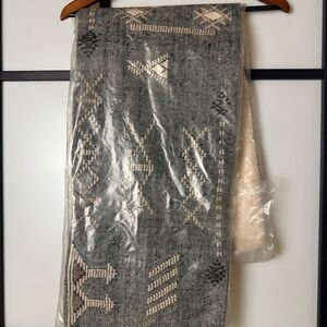 West Elm Black and Cream Patterned Pillow Cover